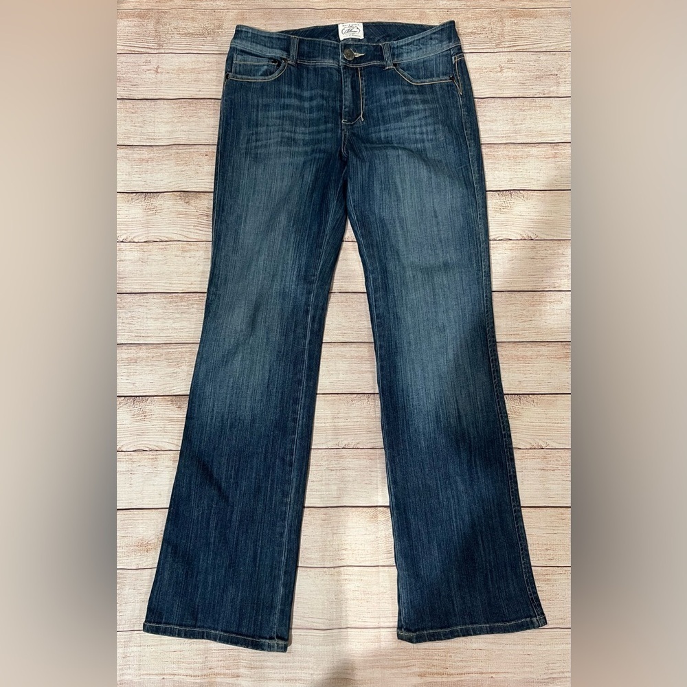 White House Black Market Blanc Jeans Women's Bootcut Embellished Pockets 6R
